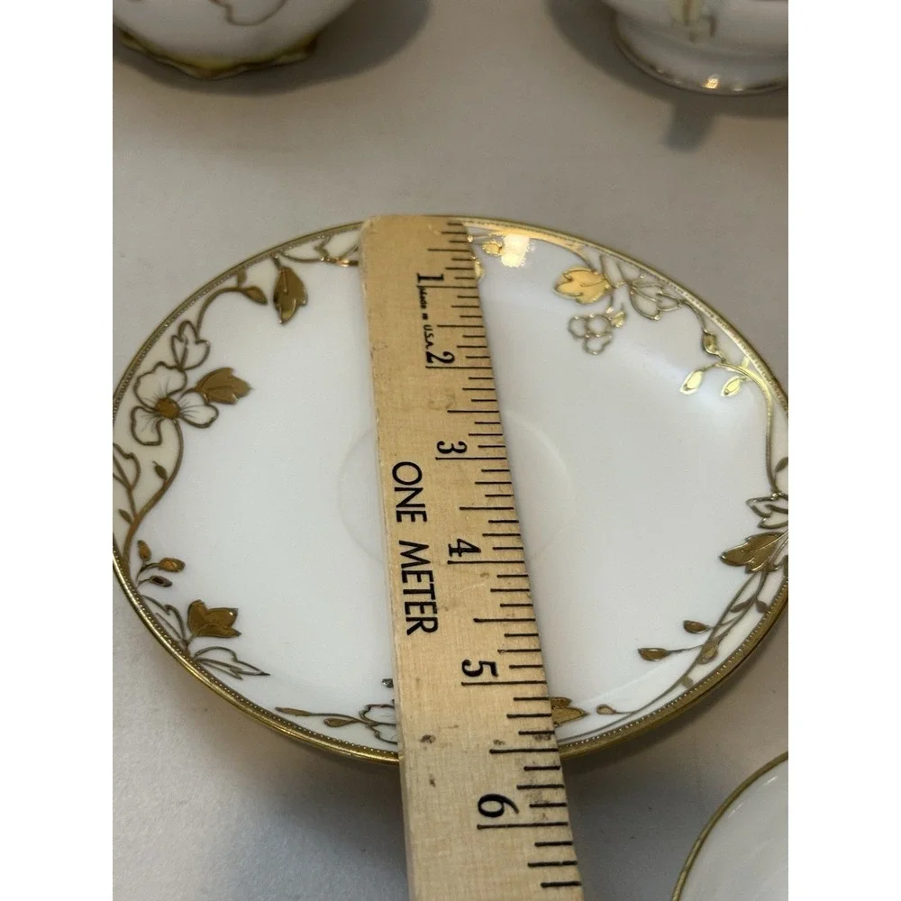 Vintage Mixed Set Bone china Nippon gold leaf  7 Piece China Tea Set